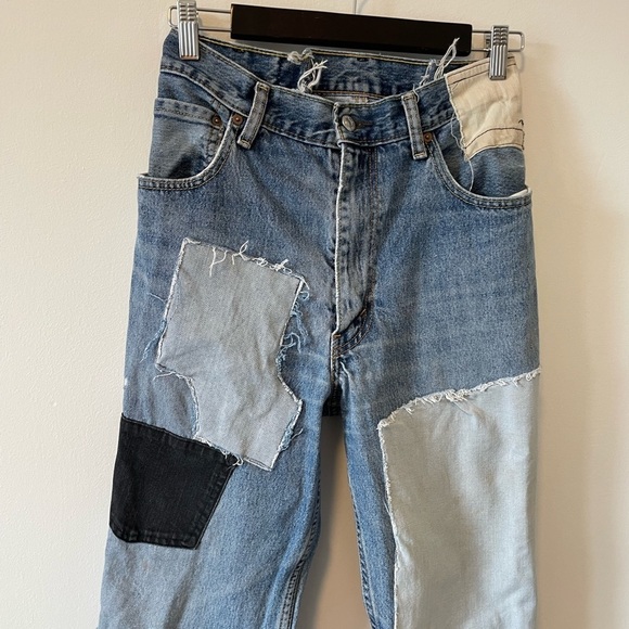 Levi’s Patchwork Straight Leg Jeans - Picture 4 of 16